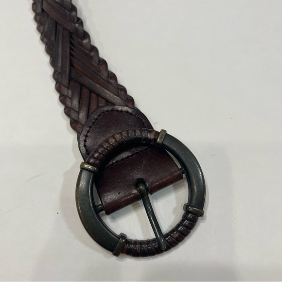 Braided Brown Leather Belt Women’s 40” length. Pre-owned - Picture 3 of 7